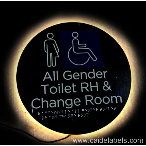 Personalized Led Metal Backlit Braille Toilet Signage